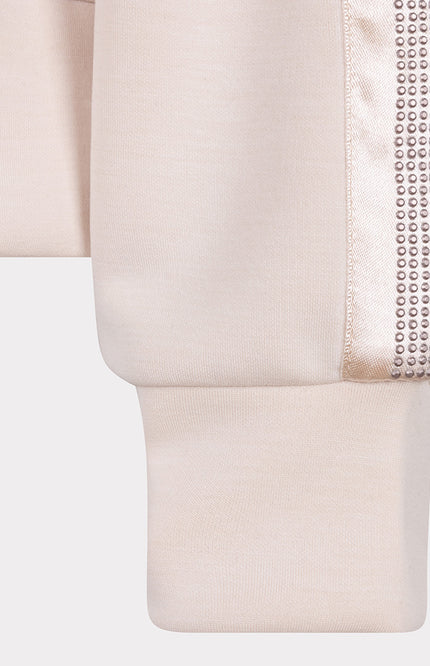 Sweater Rhinestones Modal Natural F25.05504