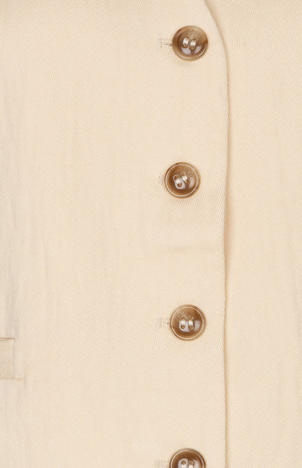 EsQualo Gilet Crushed Light Sand HS26.10229 Stretchshop.nl