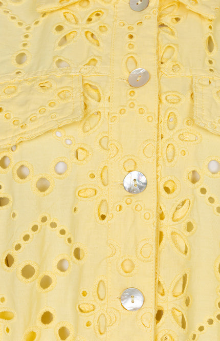 EsQualo Jacket Broderie Anglaise Lemon HS26.28236 Stretchshop.nl
