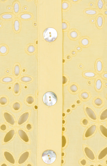 EsQualo Top Broderie Anglaise Lemon HS26.28238 Stretchshop.nl