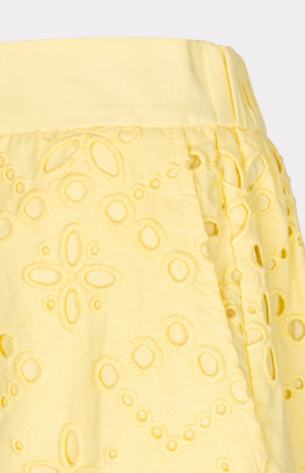 EsQualo Short Broderie Anglaise Lemon HS26.28240 Stretchshop.nl