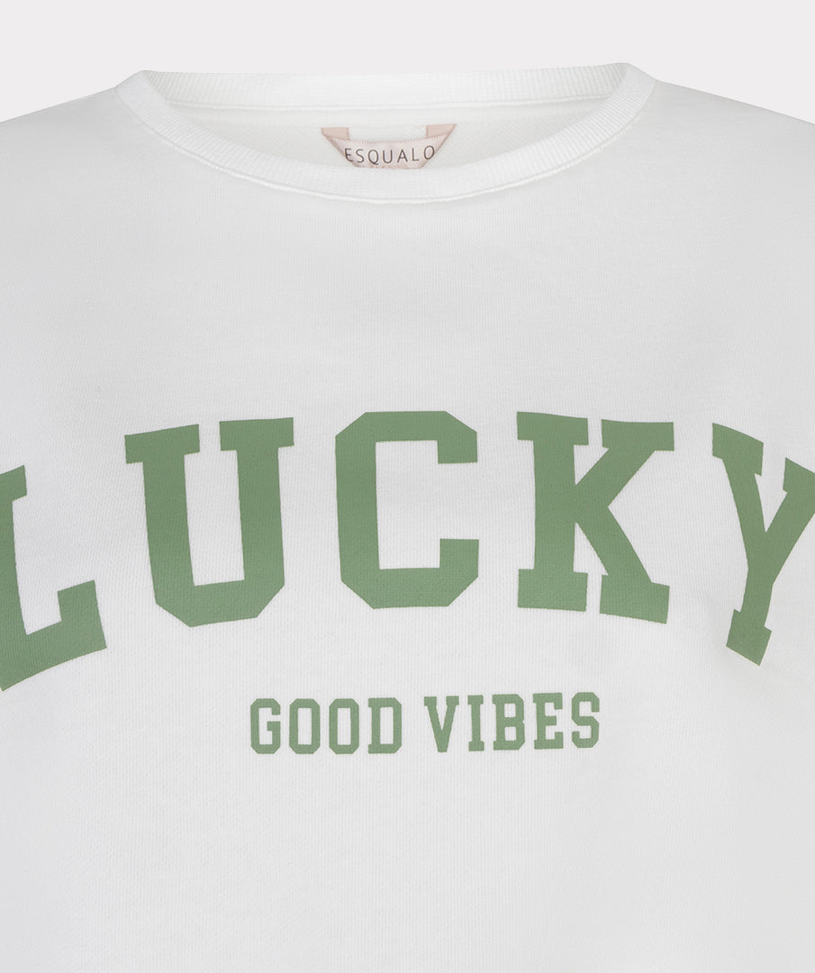 T-shirt French Terry Offwhite Green HS26.05215 | EsQualo