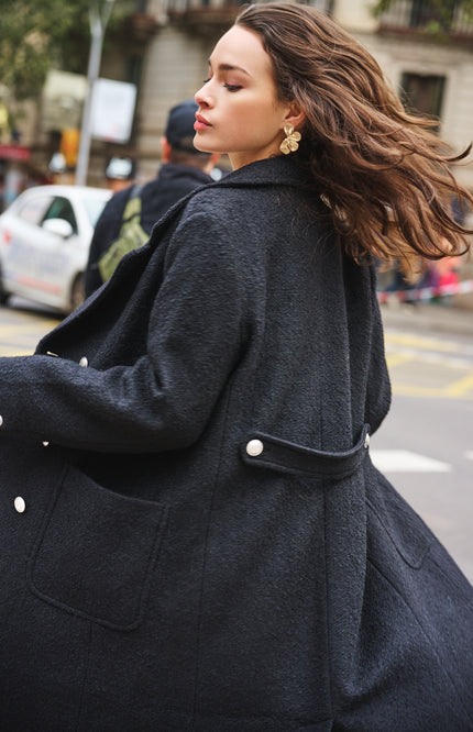 Jas Double Breasted Boucle Black F25.37510