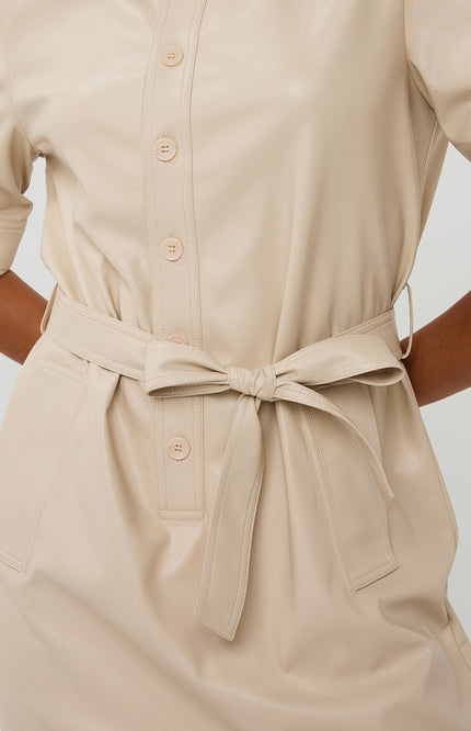 Jurk Super Soft Vegan Leather Light Sand F25.11508