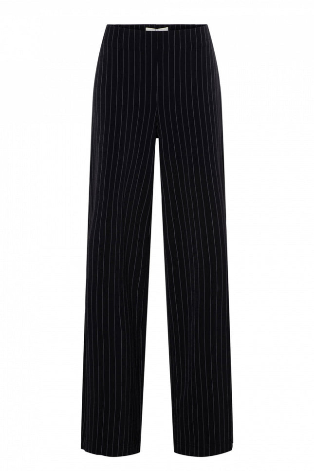 &Co woman Travel broek pelle stripe black pa340 Stretchshop.nl