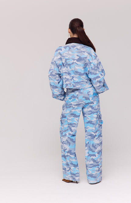 Harper & Yve Jacket Fiona Blue Camo SS6D201 Stretchshop.nl