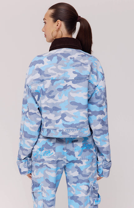 Harper & Yve Jacket Fiona Blue Camo SS6D201 Stretchshop.nl