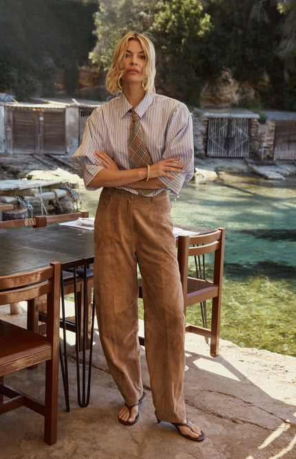 Ibana Broek Parla Suede Iced Coffee Stretchshop.nl