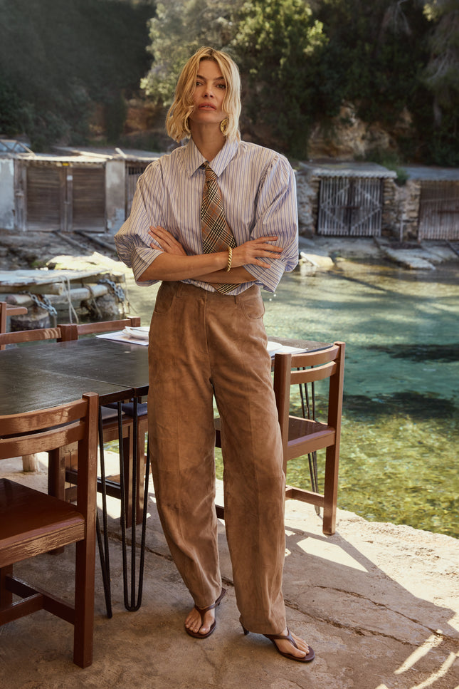 Ibana Broek Parla Suede Iced Coffee Stretchshop.nl