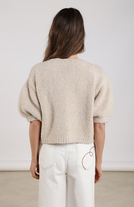 Nukus Vest Jip Lurex Sand NKF05011 Stretchshop.nl