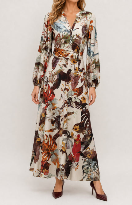 Jurk Maxi Met Botanische Print D204-P171
