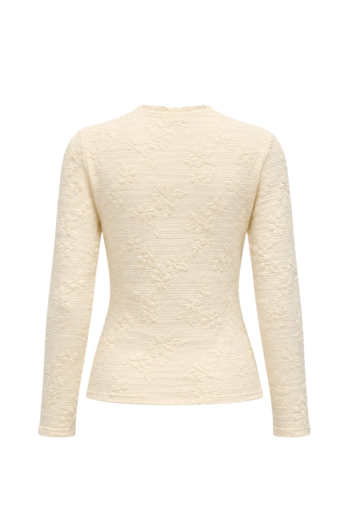 Tramontana mock neck top in wit met lange mouwen en soepele stof, geschikt voor casual en elegante outfits