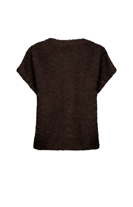 Top Sleeveless Knit Boucle Espresso SRB5074