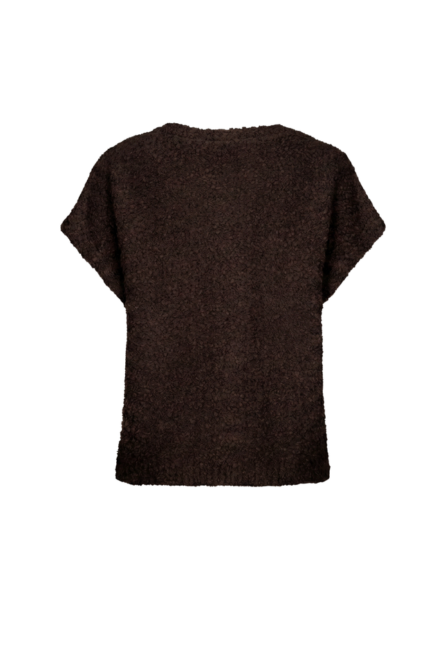 Top Sleeveless Knit Boucle Espresso SRB5074