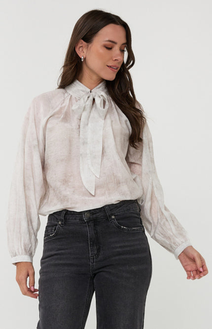 Blouse Raglan Shawl Collar Offwhite F25.14510