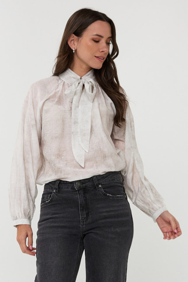 Blouse Raglan Shawl Collar Offwhite F25.14510