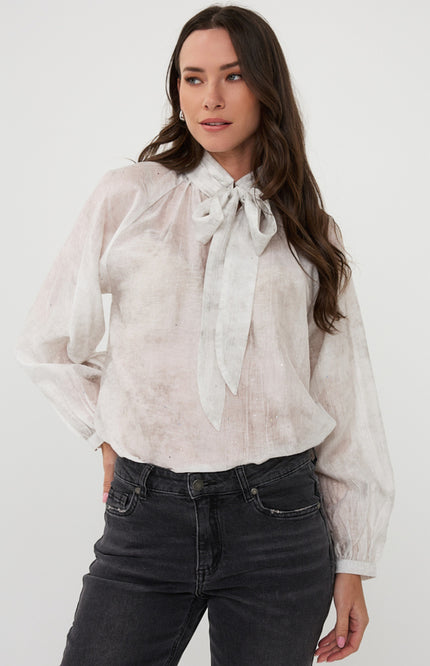 Blouse Raglan Shawl Collar Offwhite F25.14510