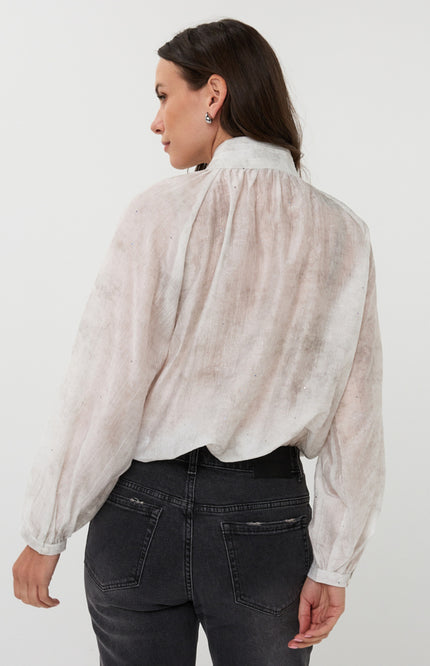 Blouse Raglan Shawl Collar Offwhite F25.14510