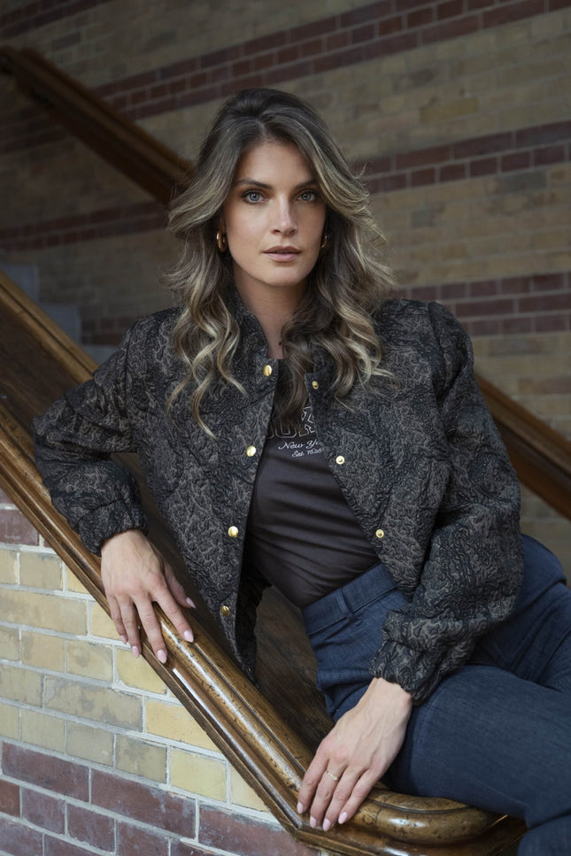 Bomber Fien Brown Marmer