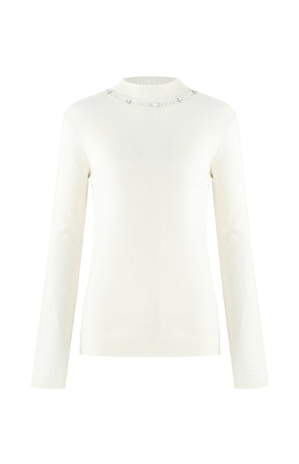 Top Kamille knitting Wool White