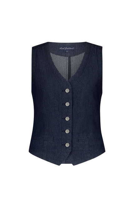 Gilet Denim Herringbone Dark Blue SRB4587