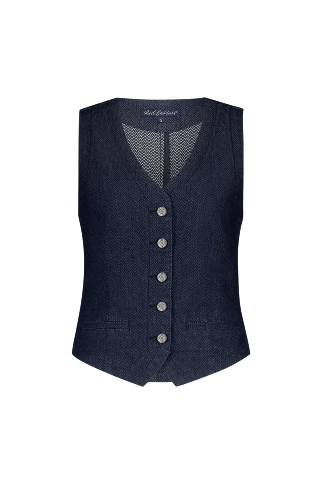 Gilet Denim Herringbone Dark Blue SRB4587