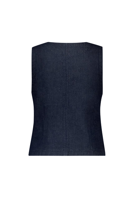 Gilet Denim Herringbone Dark Blue SRB4587