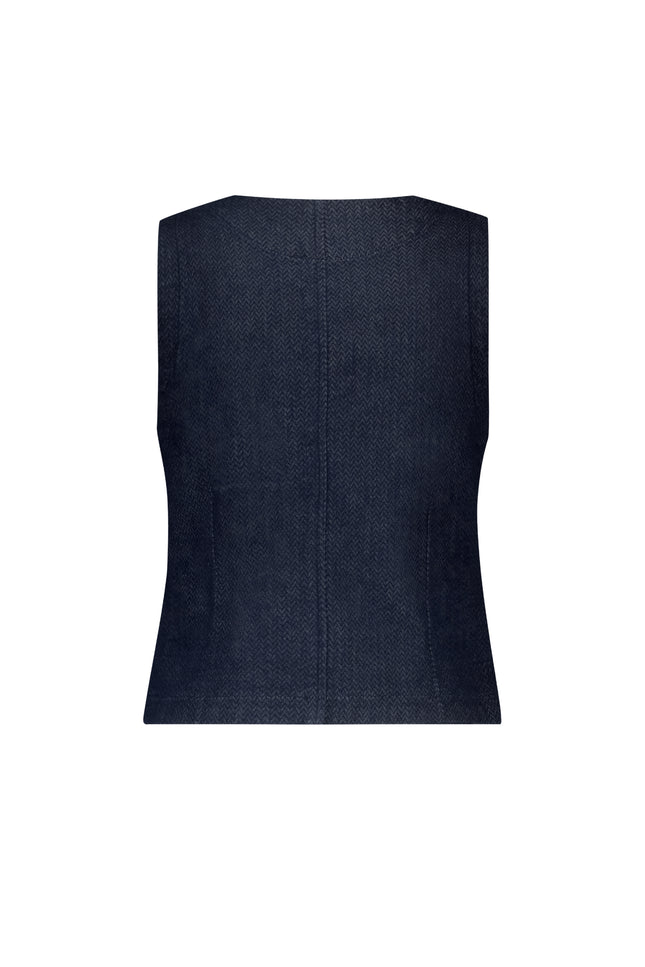 Gilet Denim Herringbone Dark Blue SRB4587