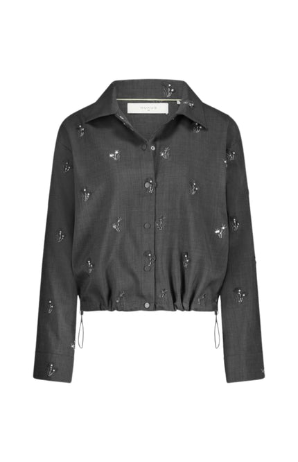 Blouse Newport Embroidery Antracite NKF02037