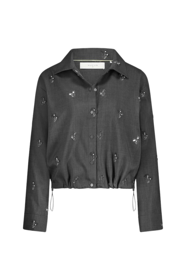 Blouse Newport Embroidery Antracite NKF02037