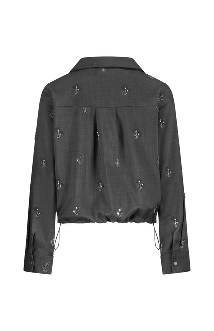 Blouse Newport Embroidery Antracite NKF02037