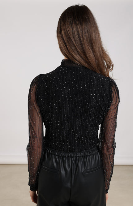 Top Puck Strass Black NKF01001