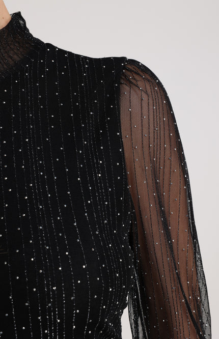 Top Puck Strass Black NKF01001