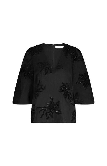 Blouse Delilah Embroidery Black NKF02001