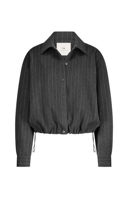 Blouse Newport Stripe Strass Antracite NKF02067