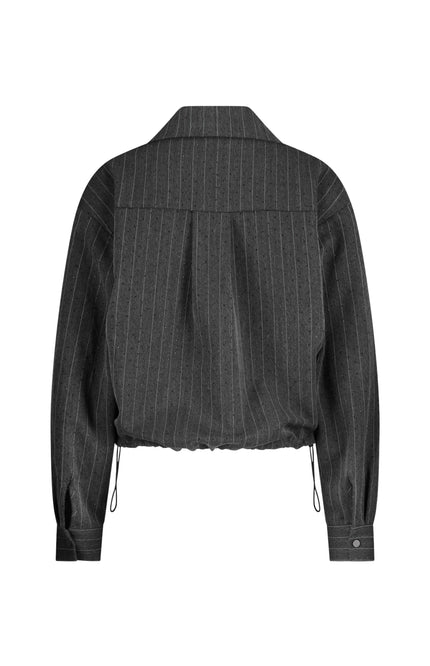 Blouse Newport Stripe Strass Antracite NKF02067