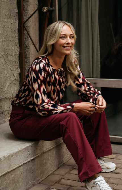 Blouse Melina Faded Small Wine Red Multi BL396