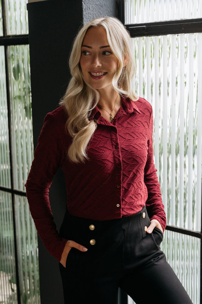 Blouse Lotte Jacquard Wine Red BL403