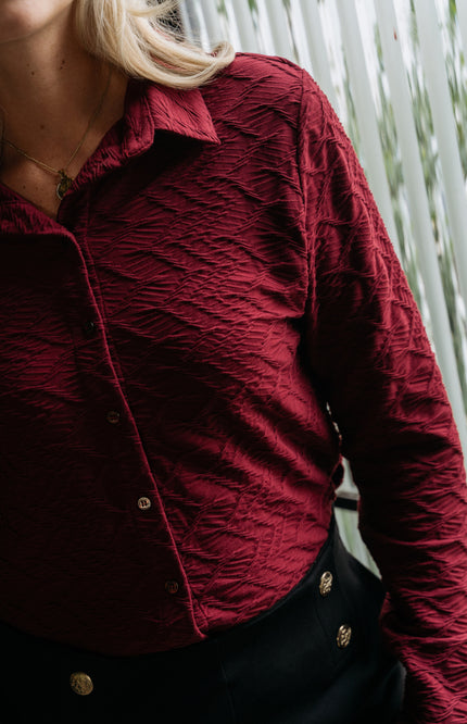 Blouse Lotte Jacquard Wine Red BL403