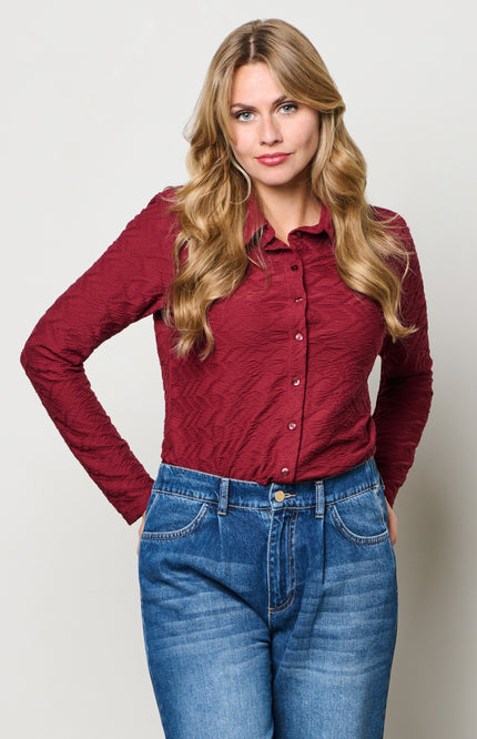 Blouse Lotte Jacquard Wine Red BL403
