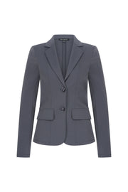 Donkergrijze reisblazer van Mi Piace, stijlvolle en comfortabele jas voor zakelijke en casual gelegenheden.