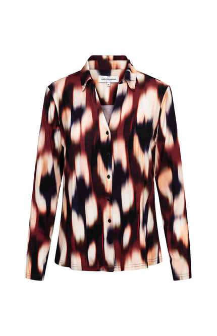 Blouse Vayen Faded Big Wine Red Multi BL402