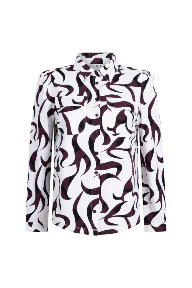 Travel Blouse Hailey Offwhite Bordeaux 255