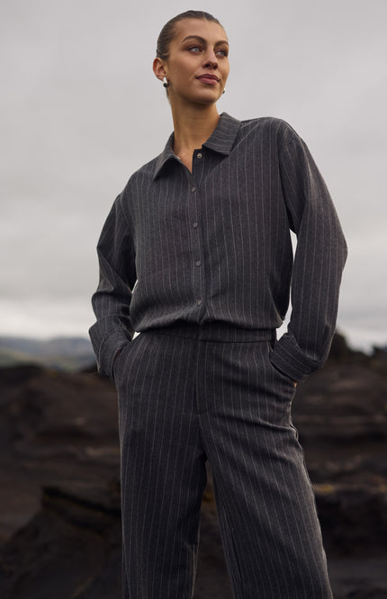 Broek Fenna Stripe Strass Antracite NKF09032