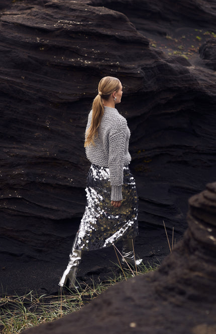 Rok Bella Paillet Silver NKF10002