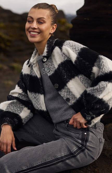 Jacket Milou Offwhite Black NKF13023