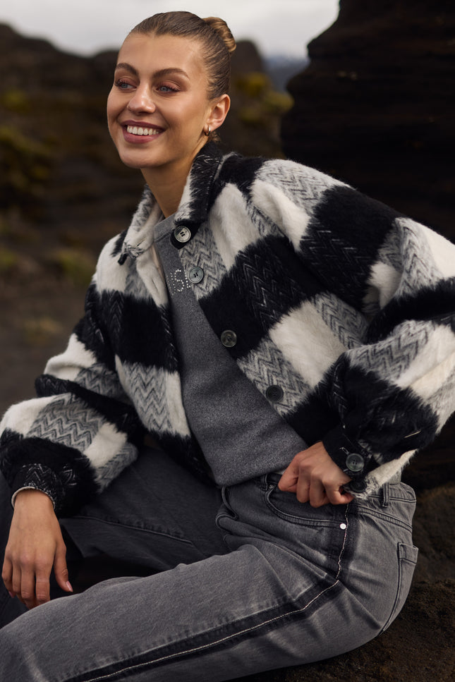 Jacket Milou Offwhite Black NKF13023