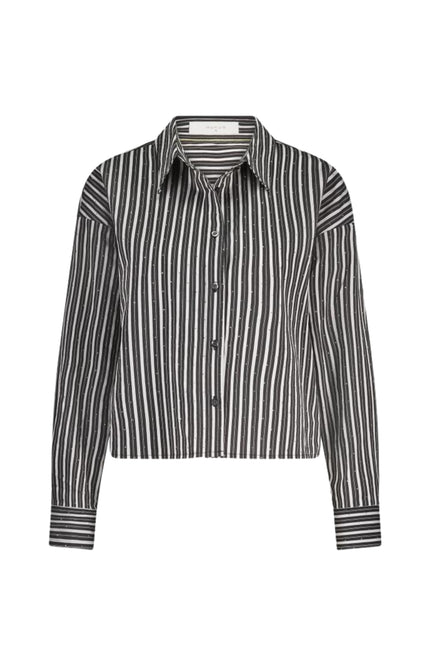 Blouse Tessa Strass Offwhite Black NKF02015