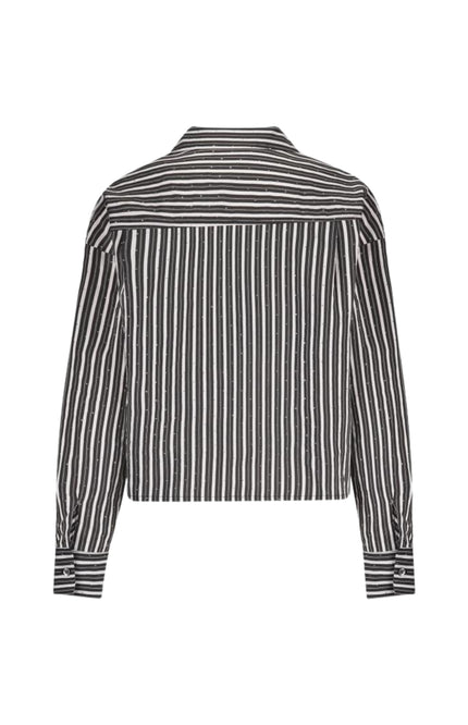 Blouse Tessa Strass Offwhite Black NKF02015