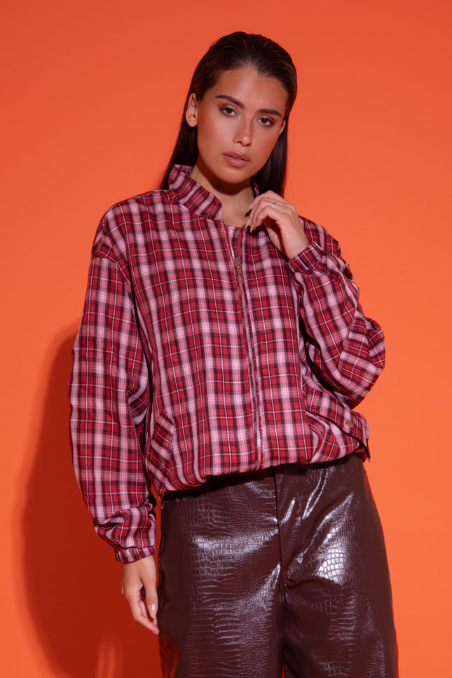 Bomber Check Red